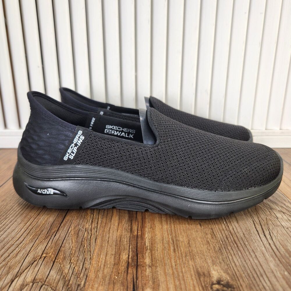 Skechers Slip-Ins Go Walk Arch Fit 2.0 Delara Shoes Womens Sz 6 Black Hands Free